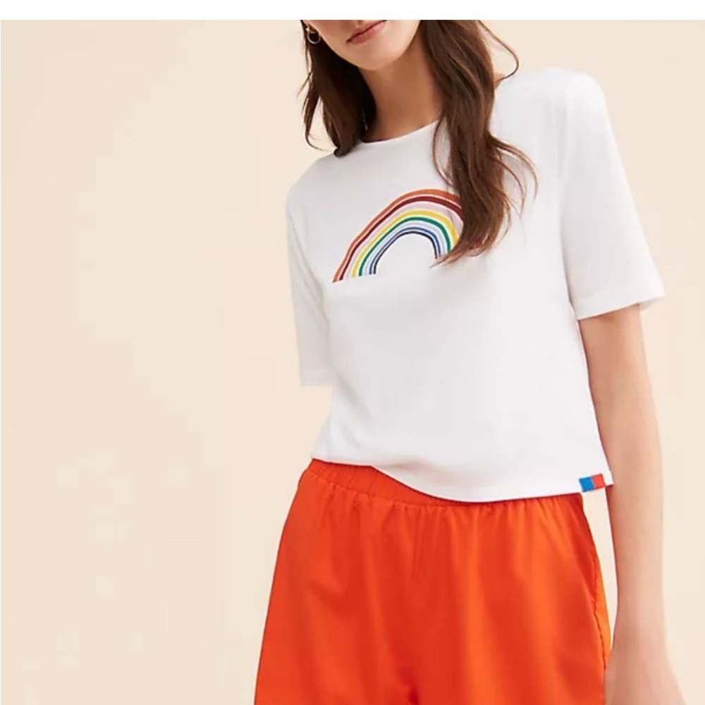 Kule  White Graphic Crop Tee Short Sleeve